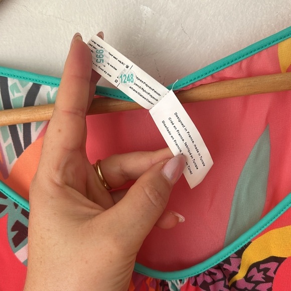 Simone Pérèle swim cover up caftan tropical resort cold shoulder robe vacation - Picture 4 of 6